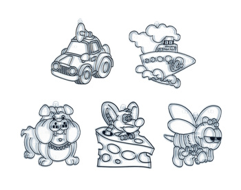 Koh-I-Noor Szablon Mały 9820/6/3 Mix Wzorów