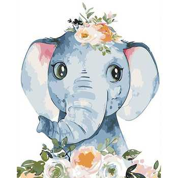 Malowanie Po Numerach Podobrazie 40x50 Cm Niki4 Słonik