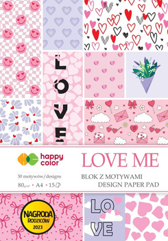 Happy Color Blok z Motywami Love Me A4 15 ark. 80g