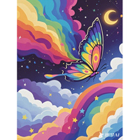 Malowanie Po Numerach Podobrazie 40x50 Cm Niki4 Tęczowy Motyl