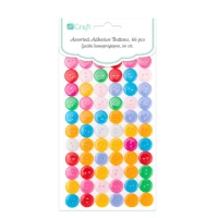 Dp Craft Kolorowe Guziki Samoprzylepne 12 Mm 66 Szt.