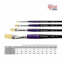 Rosa Studio Pędzel Płaski Z Długim Uchwytem, Bristle 401 Nr 5