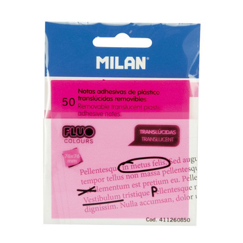 Milan Karteczki Samoprzylepne Fluo 76x76mm Różowe