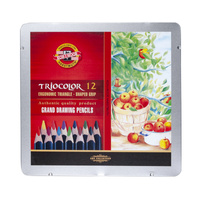 Koh-I-Noor Kredki Triocolor 3162 12 Kolorów Opakowanie Metalowe