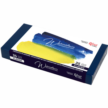 Rosa Gallery Farby Akwarelowe W Kostkach Classic W Metalowej Kasetce 35 Kolorów