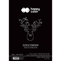 Happy Color Szkicownik Na Spirali A4 20ark 220g Czarny
