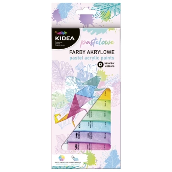 Kidea Farby Akrylowe Pastelowe 12 Kol. 12 Ml