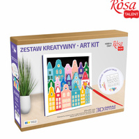 Rosa Talent Zestaw Kreatywny Obraz 3d Domki, Mdf 25x25 Cm
