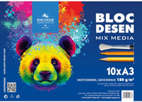 Koh-i-Noor Szkicownik Mix Media A3 10ark. 180g Niedźwiedź - Seria Niebieska