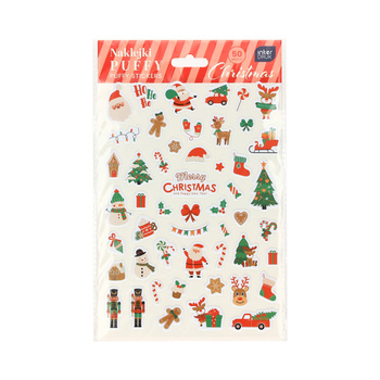 Interdruk Naklejki Puffy Christmas 50szt.