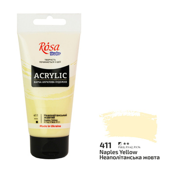 Rosa Studio Farba Akrylowa Naples Yellow 411 75 Ml