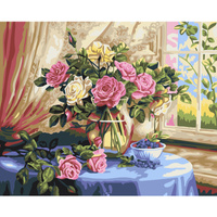 Malowanie Po Numerach Podobrazie 40x50 Cm Niki4 Róże