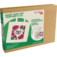 Rosa Talent Zestaw - Torba Do Malowania Peonies, Bawełna 220 G. 38x42 Cm