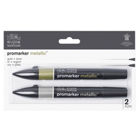 Winsor & Newton Promarker Metallic Zestaw Gold + Silver
