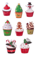 Dp Craft Naklejki Puffy Muffinki Świąteczne 8szt.
