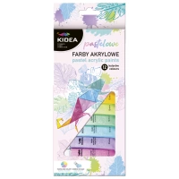 Kidea Farby Akrylowe Pastelowe 12 Kol. 12 Ml
