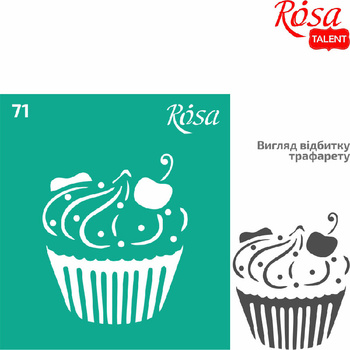 Rosa Talent Szablon Samoprzylepny Wielokrotnego Użytku, Nr 71, 9x10 Cm - Muffinka