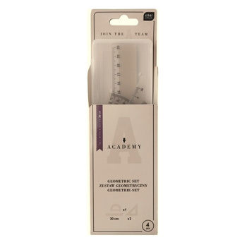 Interdruk Zestaw Geometryczny W Etui Z Linijką 20 Cm Academy