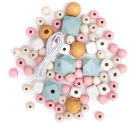 Dp Craft Koraliki Drewniane Pastelowe 10-18 Mm 80 Szt.