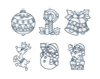 Koh-I-Noor Szablon Mały 9820/6/2 Mix Wzorów Boże Narodzenie