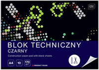 Interdruk Blok Techniczny Czarny A4 170g 10ark.