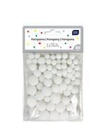 Interdruk Pompony Do Dekoracji 80szt. Białe