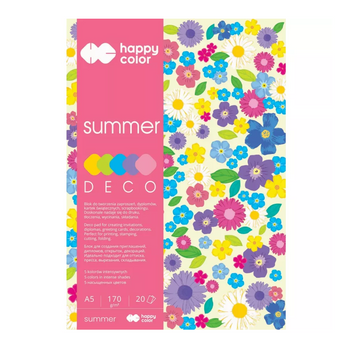 Happy Color Blok Deco Summer A4 20 Ark. 170 G.