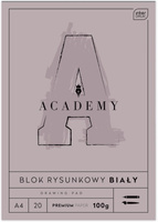 Interdruk Blok Rysunkowy Biały A4 20ark. 100g Academy
